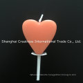 Carefully Selected Materials Paraffin Wax Orange Heart Candle Birthday for Cake